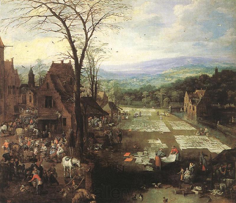MOMPER, Joos de Flemish Market and Washing Place sg Germany oil painting art